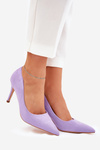 Stiletto Shoes From Eco Suede Purple Vannith