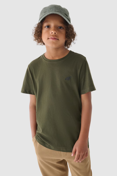 Boys Smooth Cotton T-shirt Khaki 4F 4FJWMM00TTSHM1626-70S