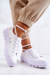 Trampki Damskie Na Platformie BIG STAR Białe JJ274488 
