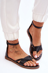 Women's Zipper Flat Flip Flops Black Rise Up!