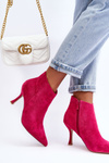 Women's Suede Boots On Heel Fuchsia Merisa