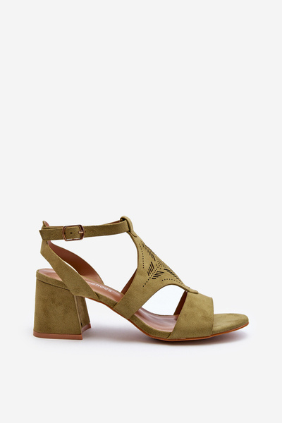 Low Heel Green Sandals Eleriva