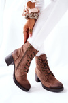 Women's Boots On High Heels Suede Beige Dunaff