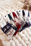 Women's Christmas Woolen Socks Reindeer Pattern Grey