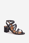 Leather Women's Sandals With Straps On A Heel Maciejka 06969-01 Black