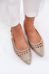 Ballet Flats With Weaving On A Flat Heel Golden Carollese