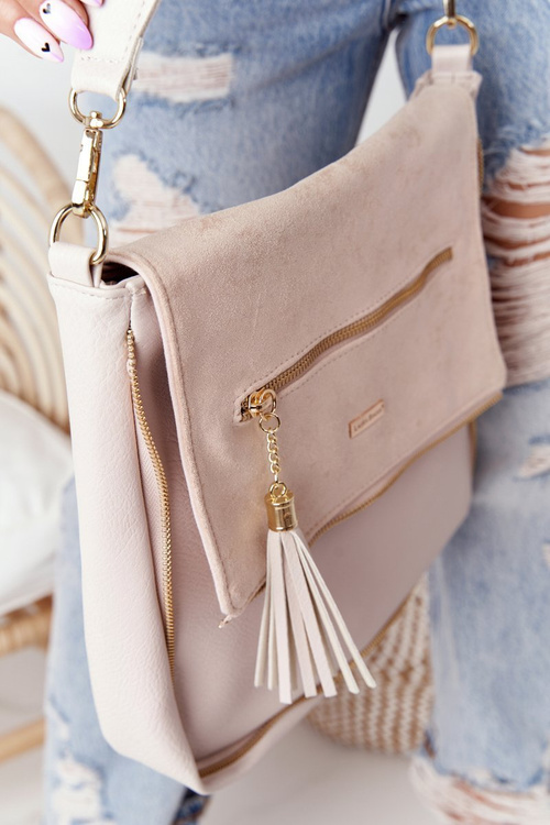 Women's Messenger Bag With Detachable Strap LAURA BIAGGI Beige