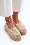 Women's Lace Platform Espadrilles Beige Elarose