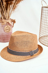 Women's Hat Fedora BRUNO ROSSI Camel