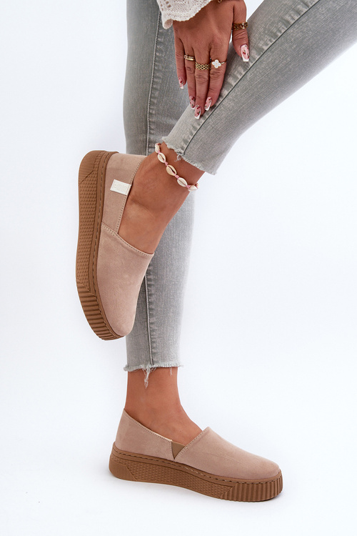 Women's Platform Sneakers NN276007 Memory Foam System Beige