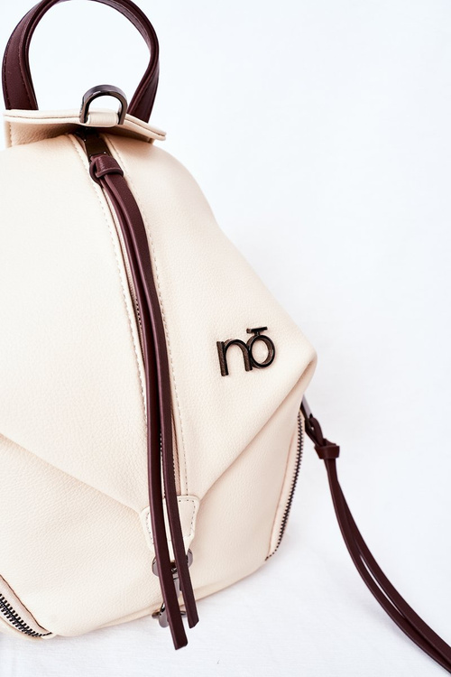 Women's Leather Backpack Purse 2in1 NOBO K3190 Light Beige