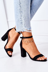 Suede High Heel Sandals Black Florence