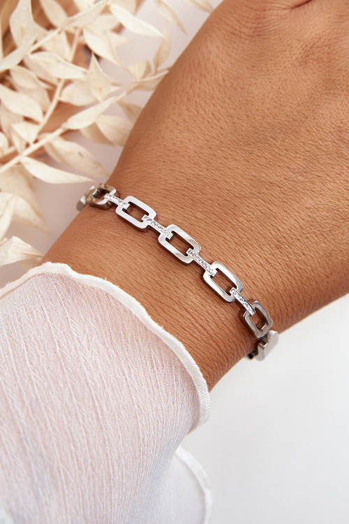 Women's Silver Bracelet Embellished with Cubic Zirconia