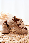 Children's Sport Shoes Sneakers Beige and Brown Nila