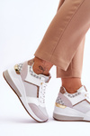 Women's Wedge Sneakers White Chevre