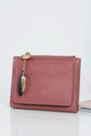 Women's Pink Wallet Golden Feather Purse