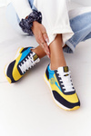 Buty Sportowe Memory Foam Big Star Żółto-Niebieskie HH274525
