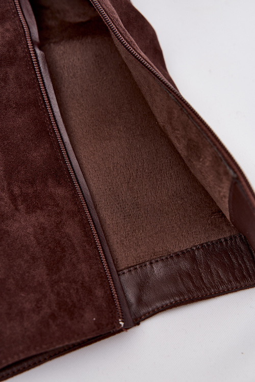 Damskie Kozaki Eko Zamsz Klamy Ocieplane Czekoladowe Umbria