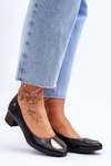 Leather Low Heel Pumps Maciejka 05960-01 Black