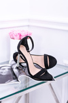 Women's Zirconia Stiletto Sandals Black Elida