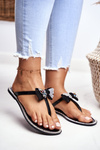 Women's Rubber Zircons Black Flip-Flops Lissy