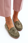 Women's Suede Classic Moccasins Green Ontala