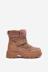 Women's Zip-Up Snow Boots Insulated Beige Zeva