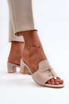 Women's Sandals in Faux Suede On Heel Beige Jemenna