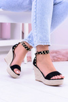 Women's Black Sandals On Anchor Espadrilles Coco