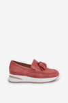 Moccasins On A Delicate Wedge Eco Suede Pink Challavia