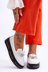 Women's Slip-on Leather Sneakers White Raven