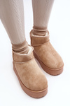 Women's Snow Boots On Platform With Furry Lining Beige Xamella
