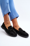 Women's Suede Moccasins Black Dansitu