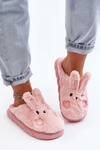 Women's Furry Slippers with Bunny Pink Naveritte