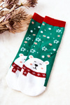 Christmas Socks Bear Green