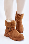 Women's Suede Zipper Boots With Fur Camel Conquer