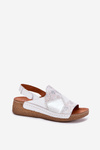 Women's Leather Wedge Sandals With Braiding Maciejka L7067-11 White