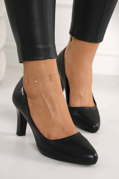Classic Women's Pumps On A Block Heel Black Eleanor