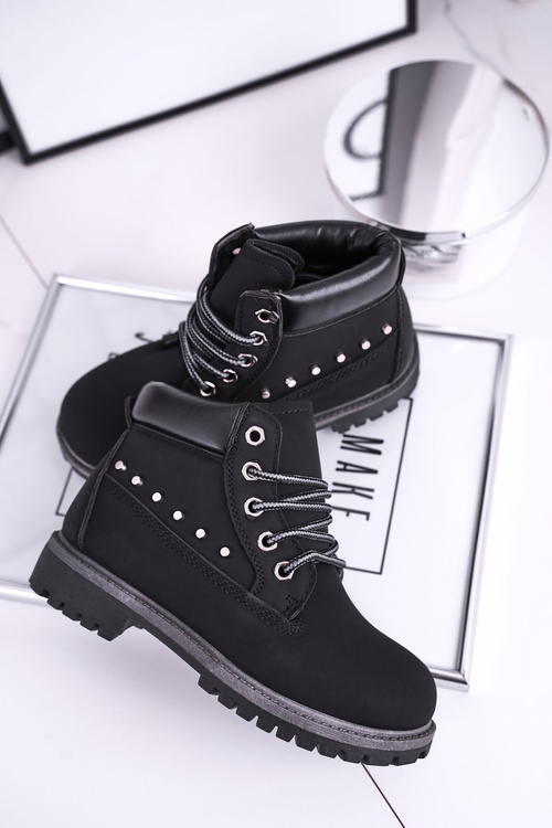 Children's Insulated Boots With Studs Black Gonzo