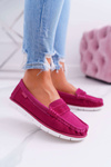 Women's Suede Leather Fuchsia Lauren moccasins