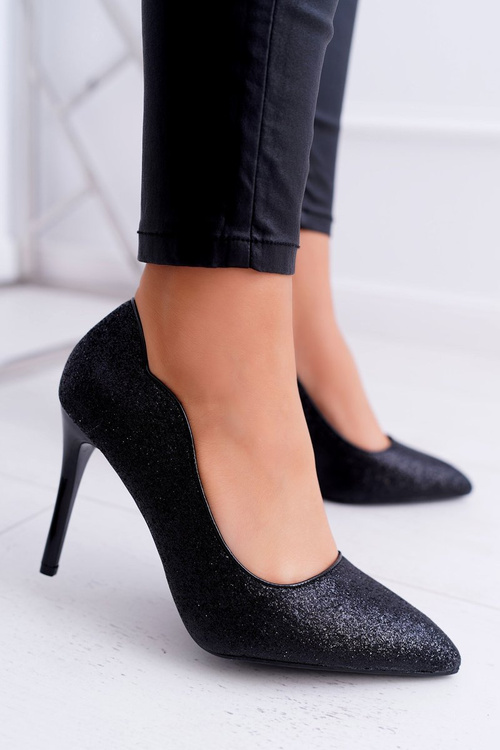 Women's Stilettos Black Brocade Extrade