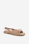 Women's Sandals with Decorations S.Barski KV27-004 Beige