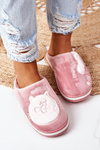 Velor Slippers With A Cat Dark Pink Good Morning