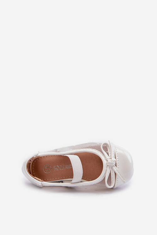 White Children's Ballerina Flats with Bow Jellema