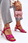 Suede Sandals With Crystals Fuchsia Callan