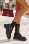Lacquered Women's Shoes With Buckle Black Plikuria