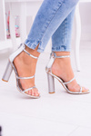 Lu Boo Silver Stiletto Sandals Lissa