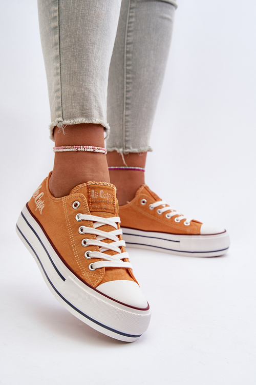 Trampki Gruba Podeszwa Damskie Pomarańczowe Lee Cooper LCW-24-31-2216