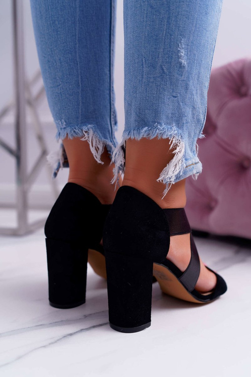 Women's Suede Slip-on Sandals Black Varina