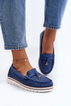 Women's Blue Cutout Moccasins Twista